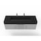 Castello Usa Nile 60" Wall Mounted Gray Vanity With Black Top And Brushed Nickel Handles CB-MC-60G-BN-2053-BL - alternate 4